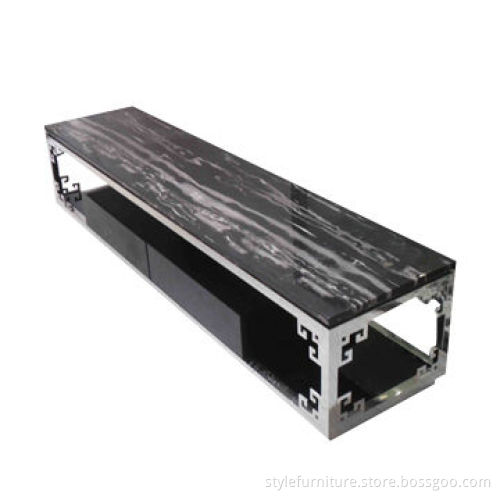 Marble top TV stand